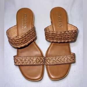 Italian Shoemakers Size 9 1/2  Cork Wedge Sandals Women Shoes